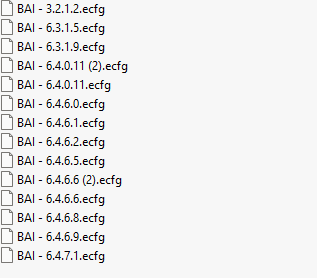 BAI ecfg files BAI ecfg files